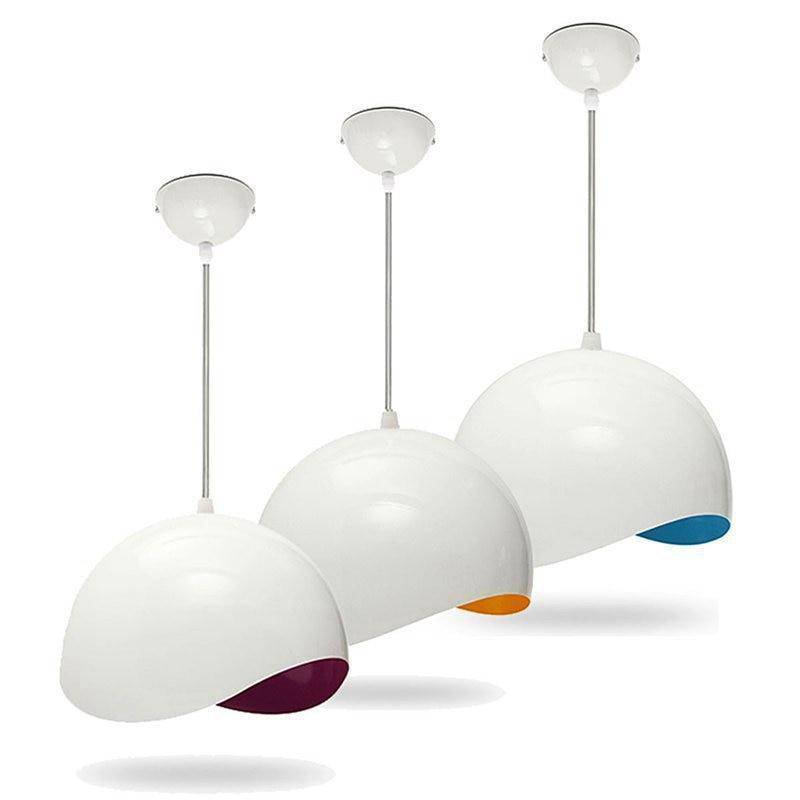 Suspension boule blanche et intérieur coloré Eggshell