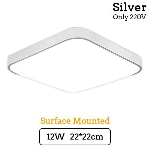 Plafonnier LED carré et bord arrondis Surface