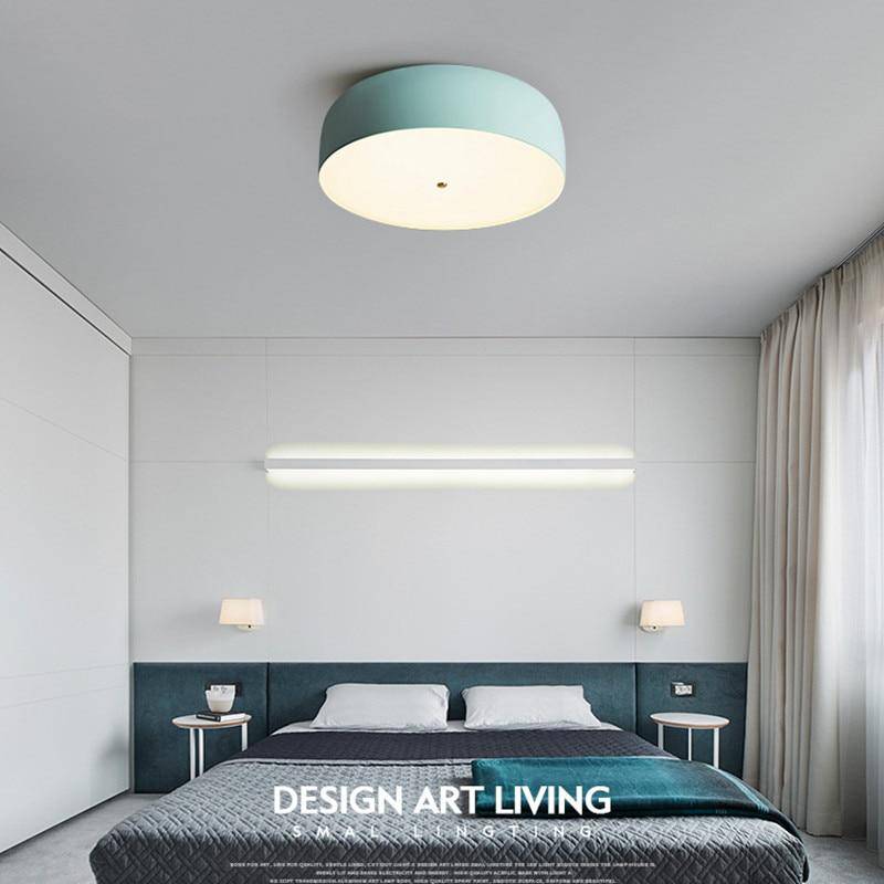 Plafonnier LED coloré rond moderne Nordic