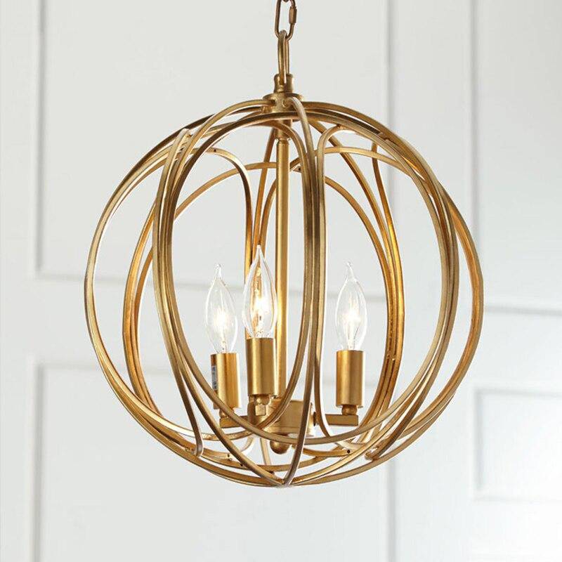 Suspension design LED en boule métal avec ampoules rétro Lewin