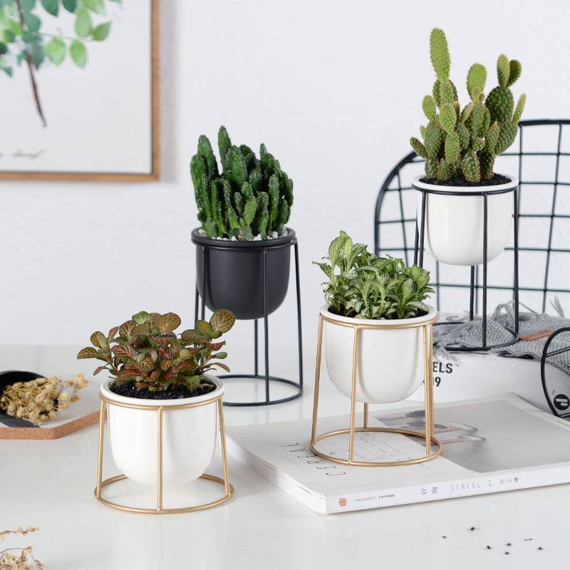 Lot de 3 piédestal moderne pour plantes style scandinave