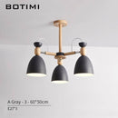Lustre LED avec bras en bois et abats-jours arrondis