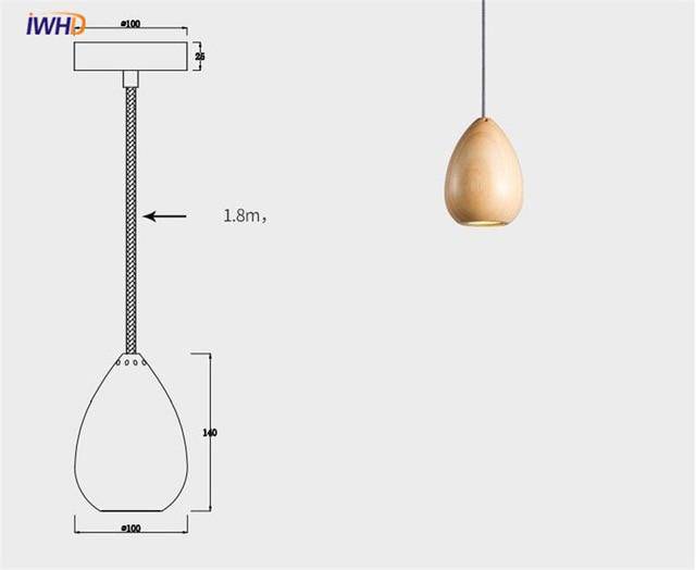 Suspension LED design boule en bois vintage