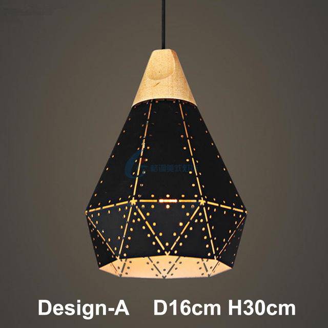 Suspension LED en bois Vintage