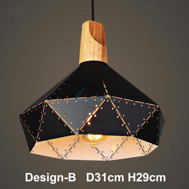 Suspension LED en bois Vintage