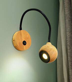 Applique murale 3W dirigeable en bois - vue 4 sur 8