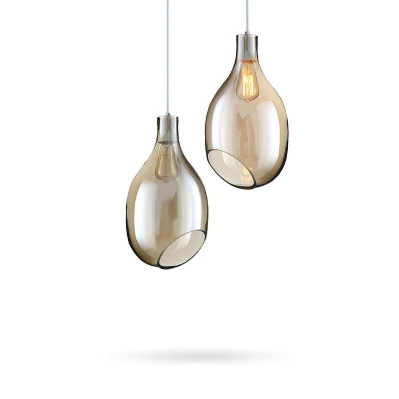 Suspension design en verre ovale ouvert - vue 4 sur 4