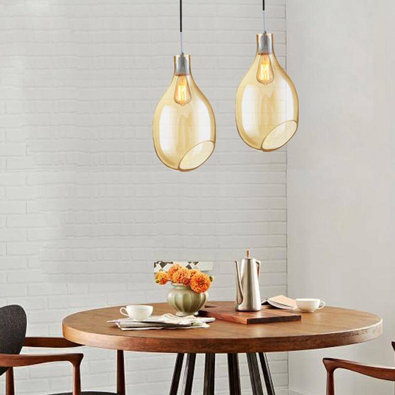 Suspension design en verre ovale ouvert - vue 3 sur 4