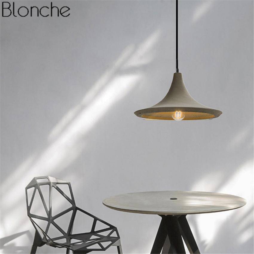 Suspension design vintage en ciment à LED - vue 6 sur 7