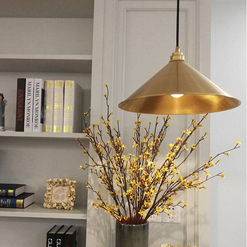 Suspension design LED conique dorée Loft