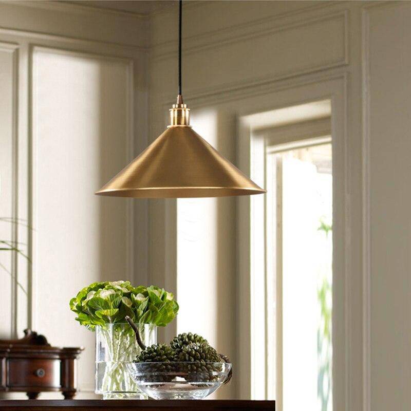 Suspension design LED conique dorée Loft
