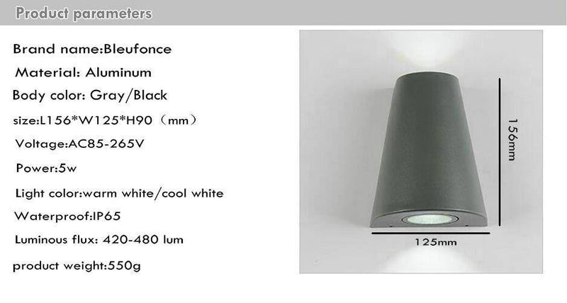 Applique extérieur en aluminium triangulaire Sconce