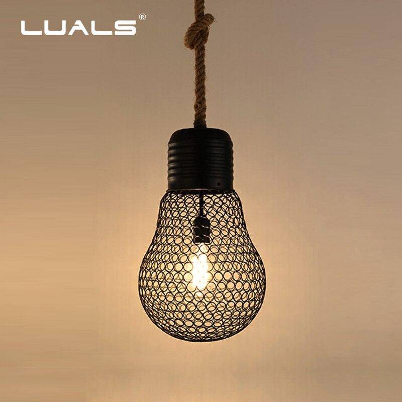 Suspension rustique LED avec imitation ampoule en métal - vue 5 sur 8