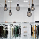 Suspension rustique LED avec imitation ampoule en métal