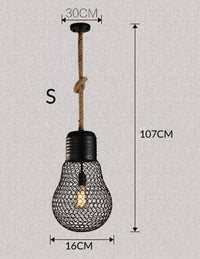 Suspension rustique LED avec imitation ampoule en métal