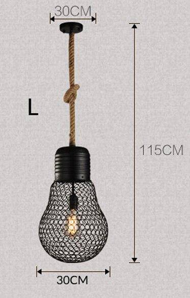 Suspension rustique LED avec imitation ampoule en métal - vue 7 sur 8