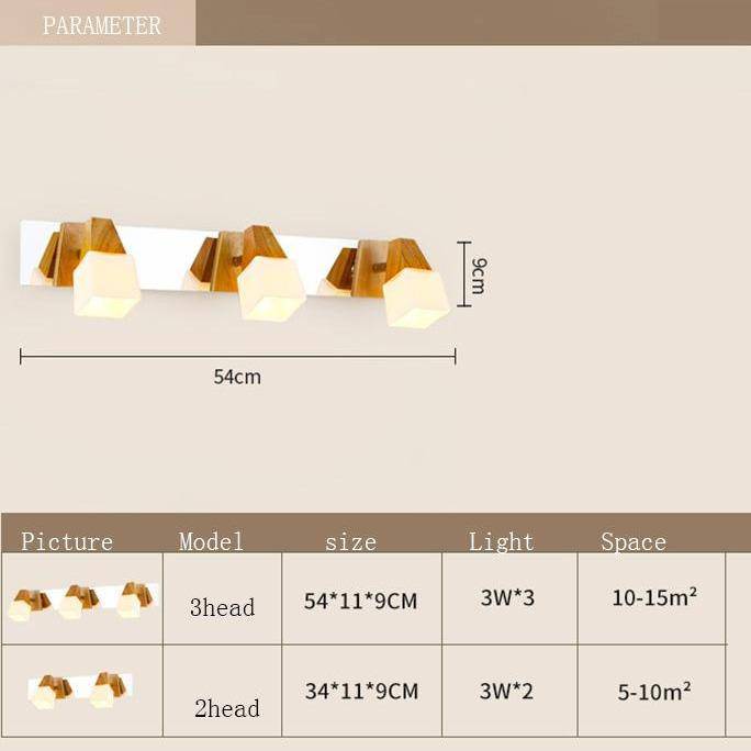 Applique murale pour miroir de salle de bain en bois cubique Personality - vue 5 sur 4