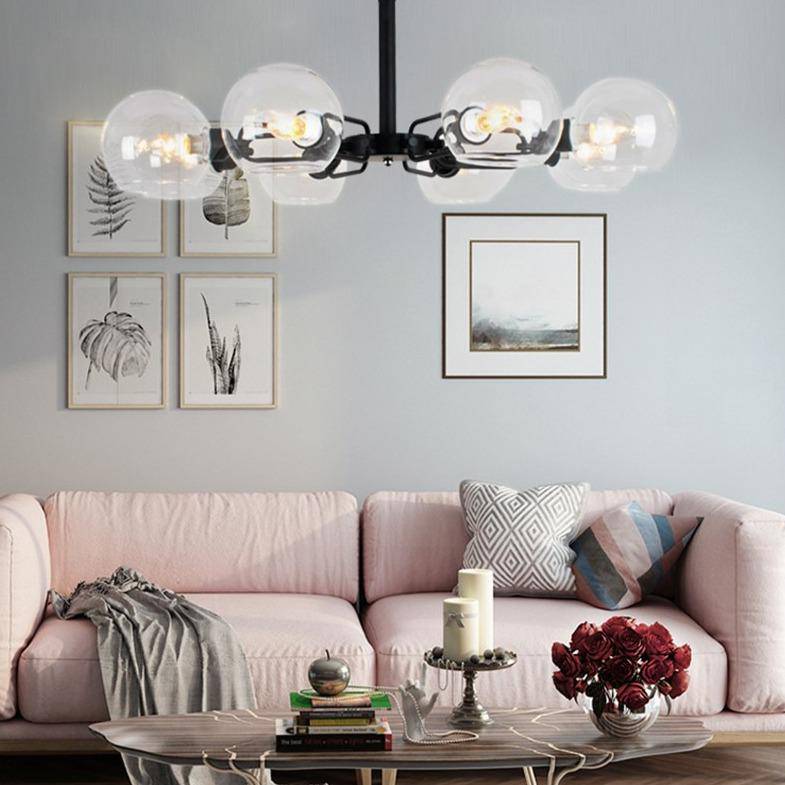 Lustre design à LED avec boules en verre Modern - vue 4 sur 4