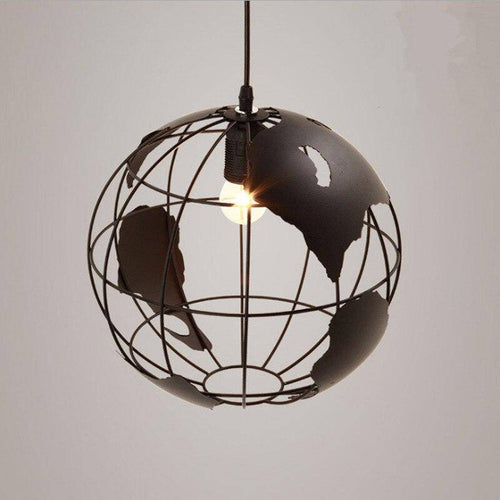 Suspension moderne globe du monde en cage
