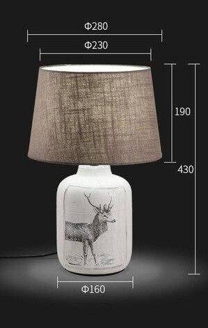 Lampe de chevet avec abat-jour en tissu et dessin cerf - vue 4 sur 7
