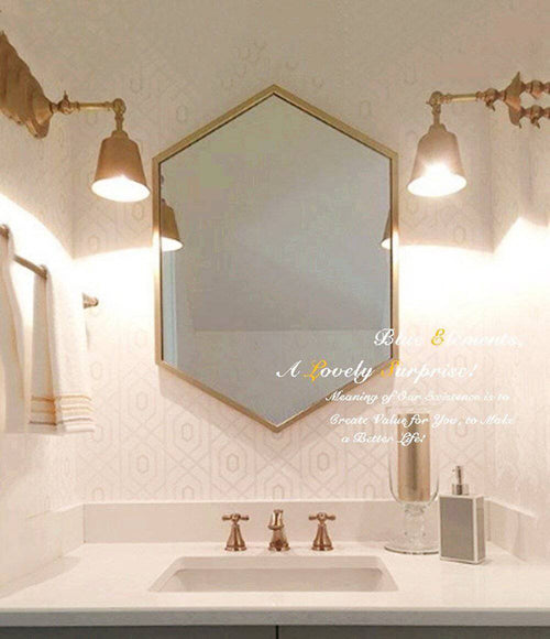 Miroir mural hexagonale en métal Nordic