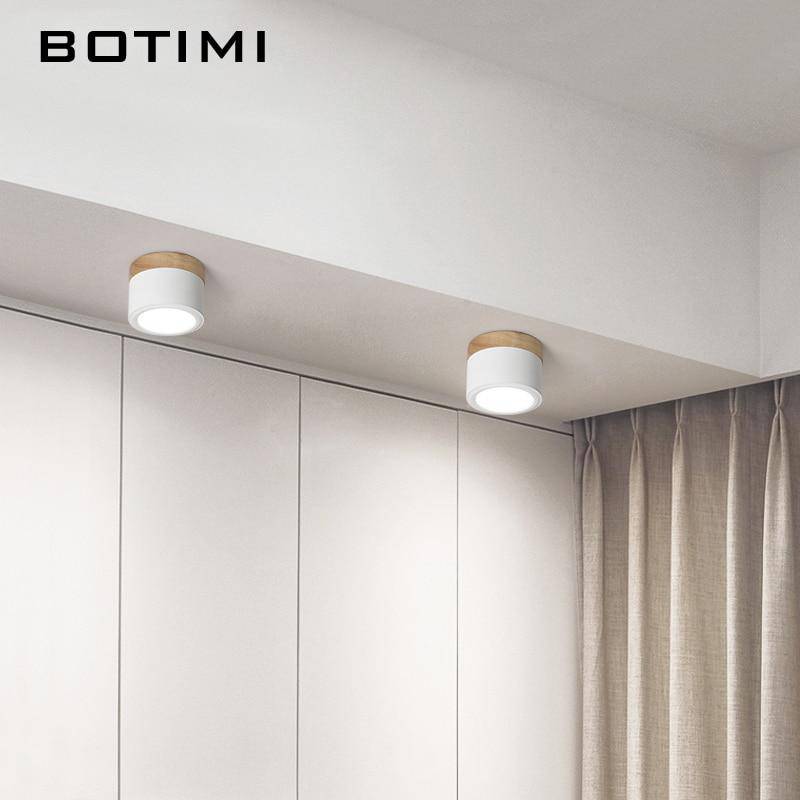 Spots LED cylindrique à base en bois Botimi
