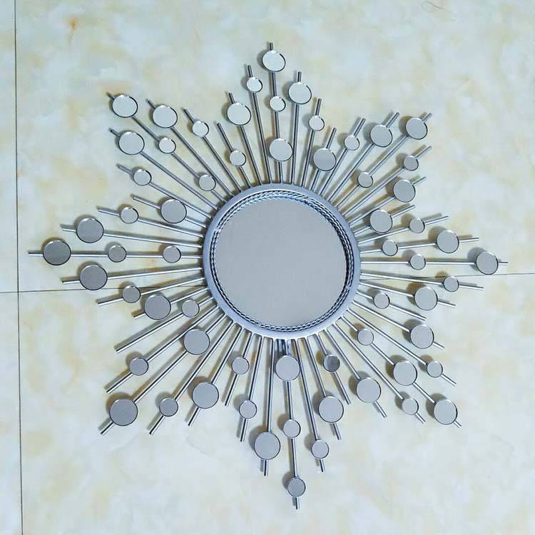 Grand miroir mural décoratif soleil rond Sun - vue 5 sur 6