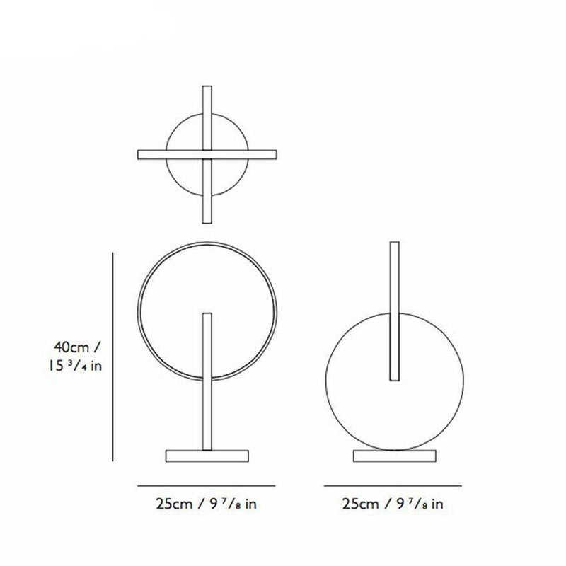 Lampe à poser design LED avec double disque argenté Lee