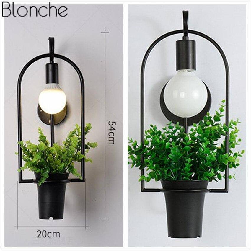 Applique murale rétro en métal avec cache-pots pour fleurs - vue 4 sur 5