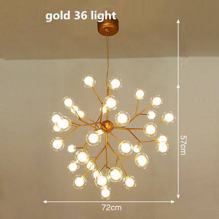 Lustre LED design arbre à branche et boules en verre - vue 22 sur 27