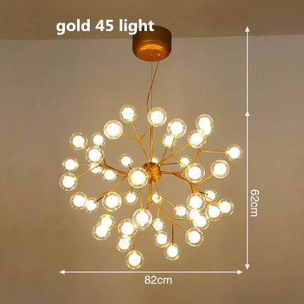 Lustre LED design arbre à branche et boules en verre - vue 14 sur 27