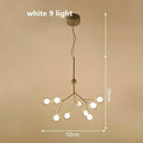 Lustre LED design arbre à branche et boules en verre