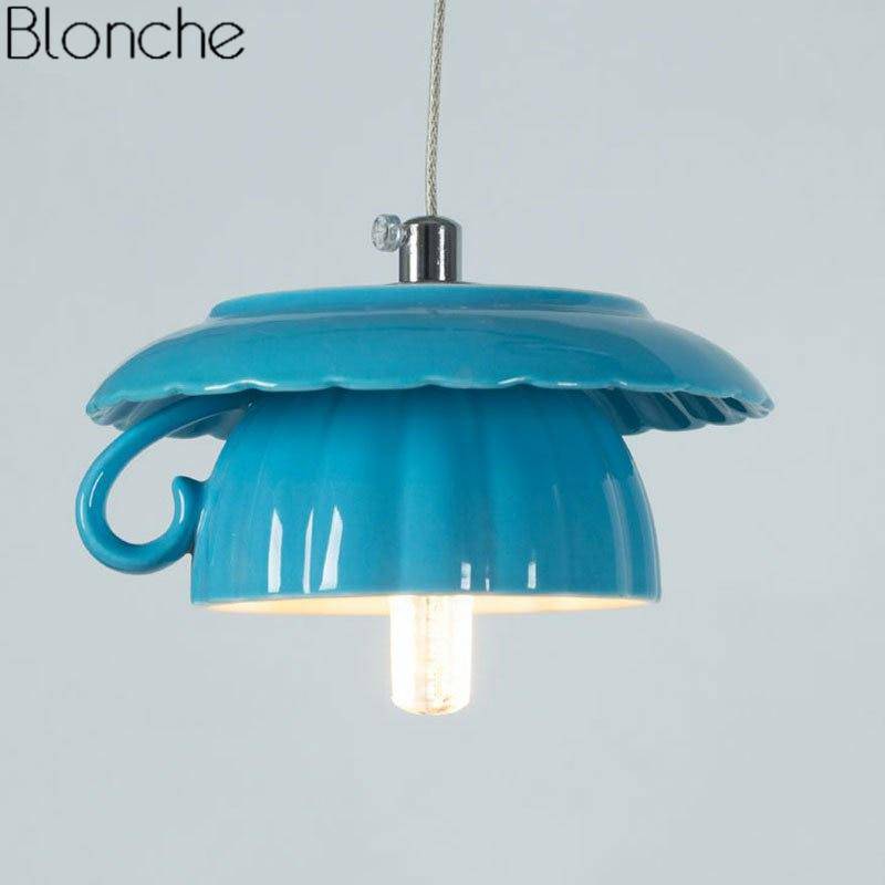 Suspension LED moderne en forme de tasse à caf renservée