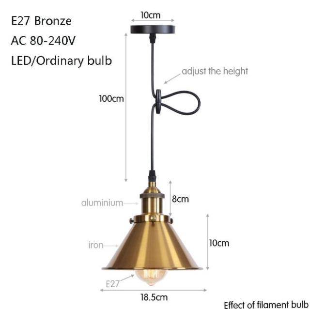 Suspension design à LED avec abat-jour en métal coloré Loft Industriel - vue 10 sur 14