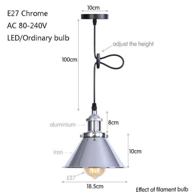 Suspension design à LED avec abat-jour en métal coloré Loft Industriel - vue 7 sur 14