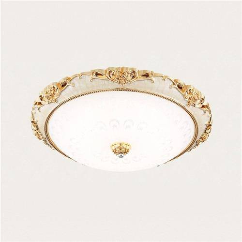 Plafonnier LED en acrylique rond avec dorures - vue 4 sur 7