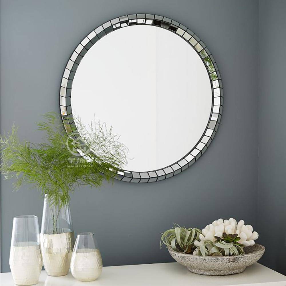 Miroir mural design rond à carreaux Venetian - vue 3 sur 2
