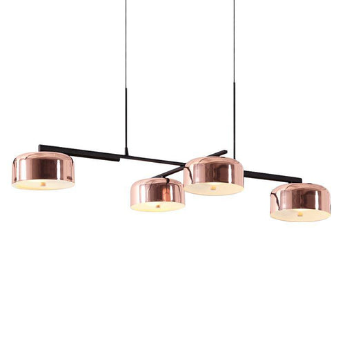 Lustre moderne avec abat-jour chromé