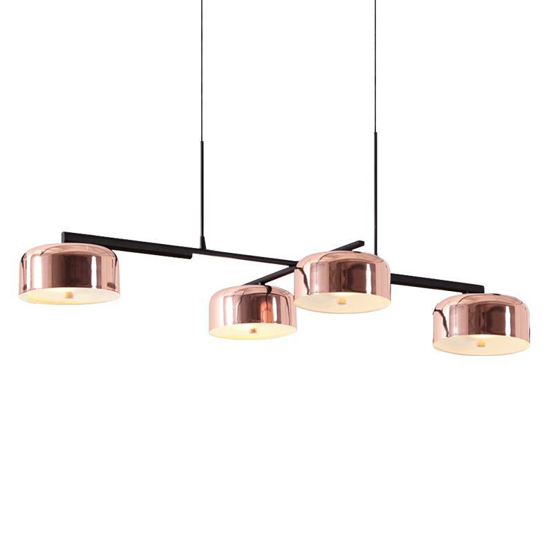 Lustre moderne avec abat-jour chromé - vue 4 sur 10