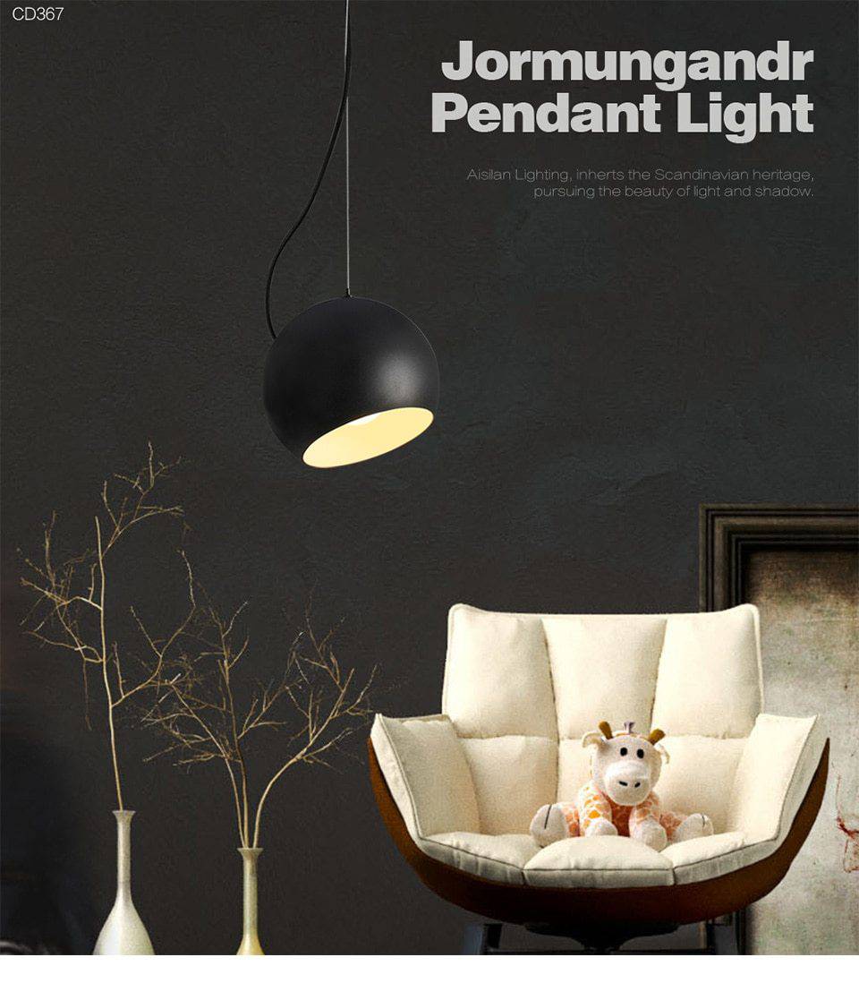 Suspension en boule design noire Solid - vue 5 sur 6