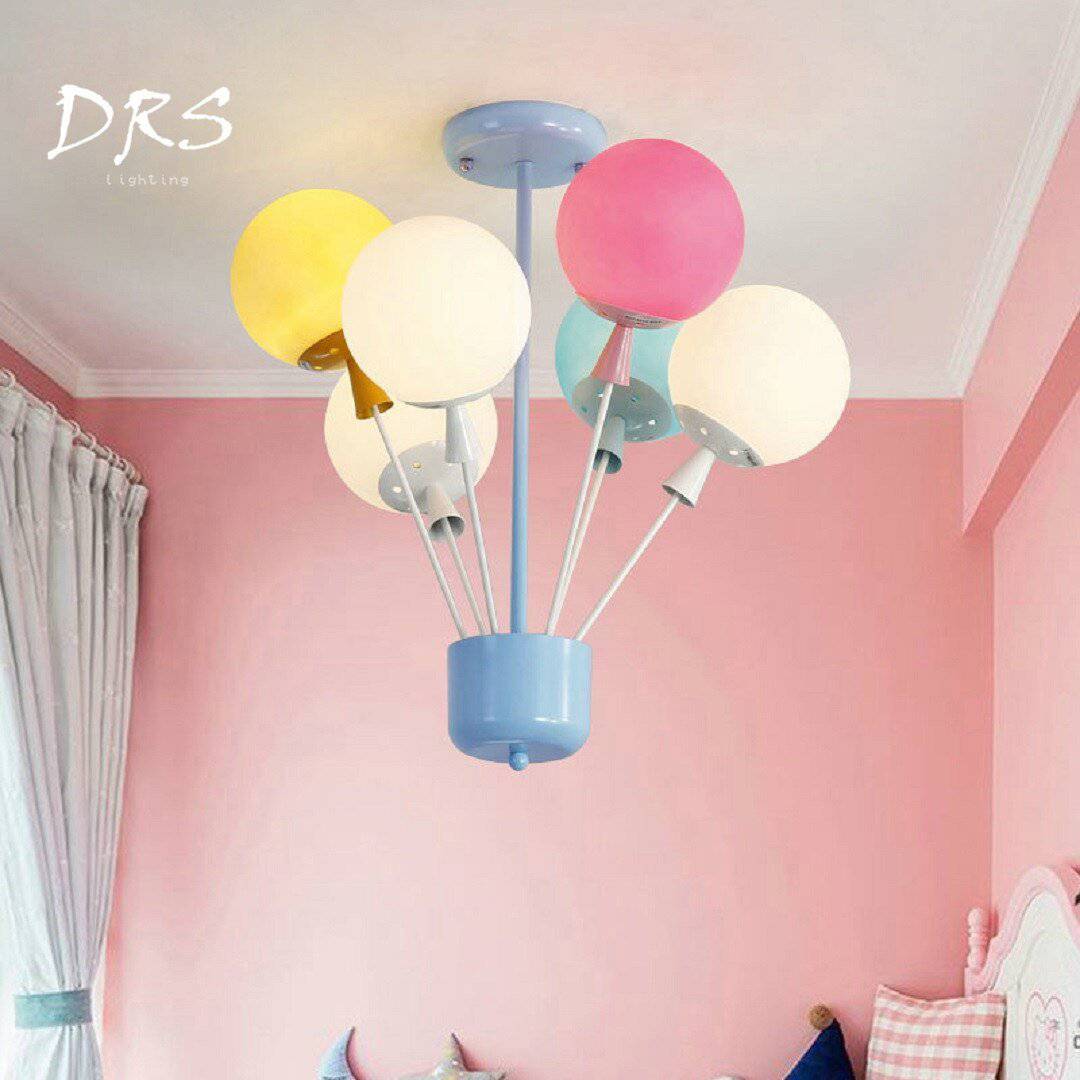 Plafonnier enfant avec ballons de verre coloré - vue 5 sur 5