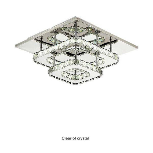 Plafonnier carré LED en cristal carré Hallway