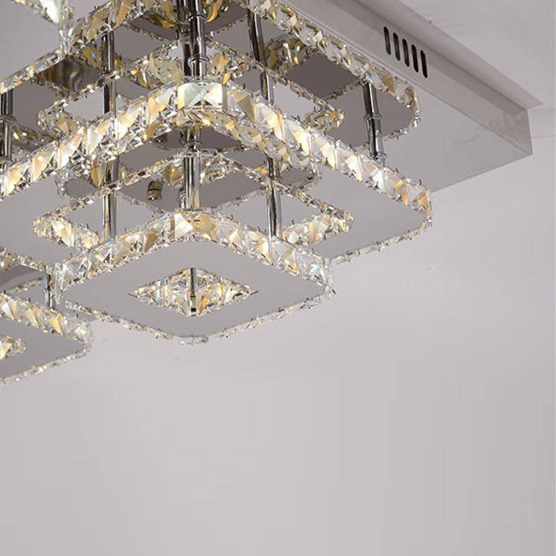 Plafonnier carré LED en cristal carré Square - vue 5 sur 6