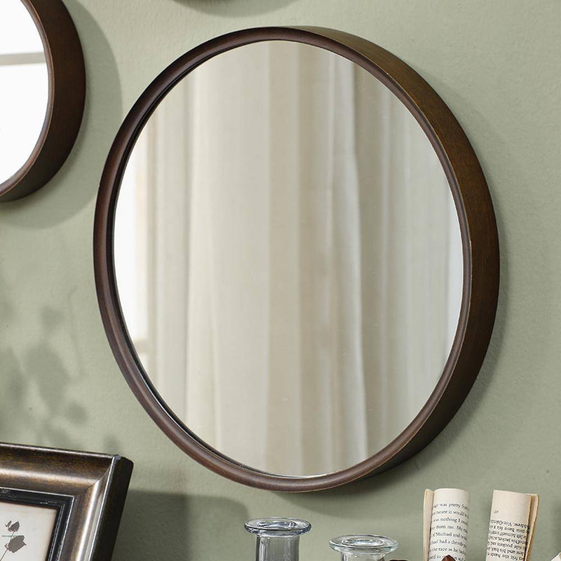 Miroir mural rond en bois (plusieurs tailles)