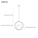 Suspension design rond et boule de verre