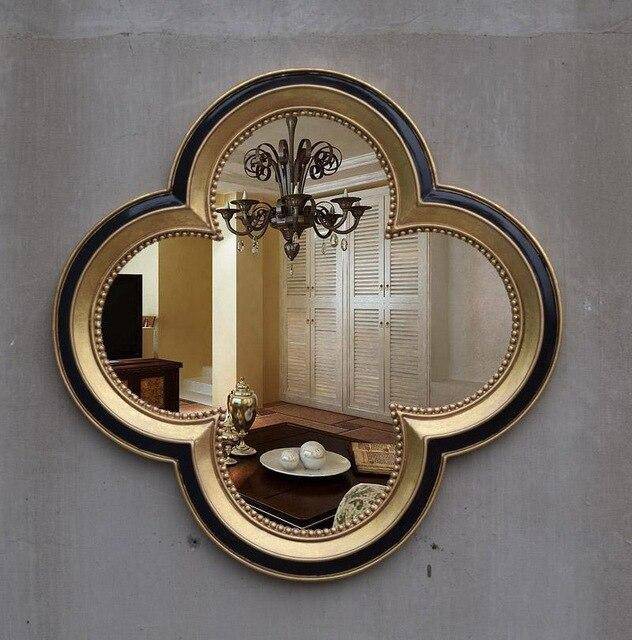 Miroir mural décoratif trèfle à 4 feuilles rétro - vue 8 sur 16