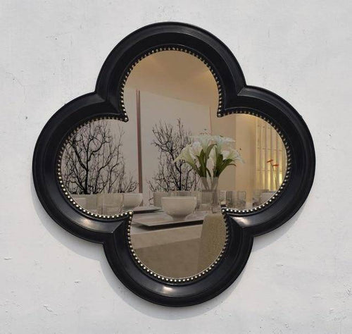 Miroir mural décoratif trèfle à 4 feuilles rétro