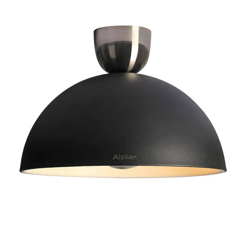 Plafonnier design LED demi boule noire Surface - vue 5 sur 5