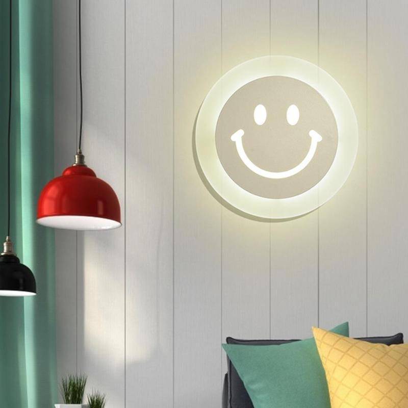 Applique murale LED smiley moderne
