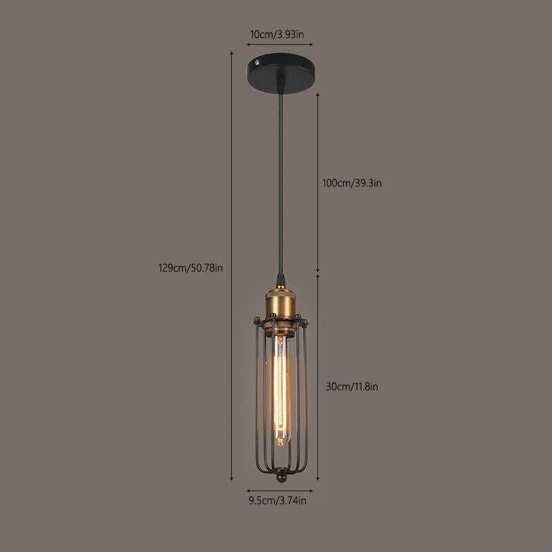 Suspension industriel LED en métal avec cage style rétro